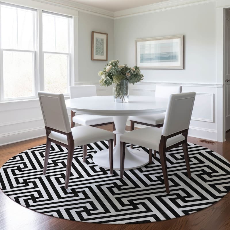 Machine Washable Indoor/ Outdoor Chantille Modern Geo Rug