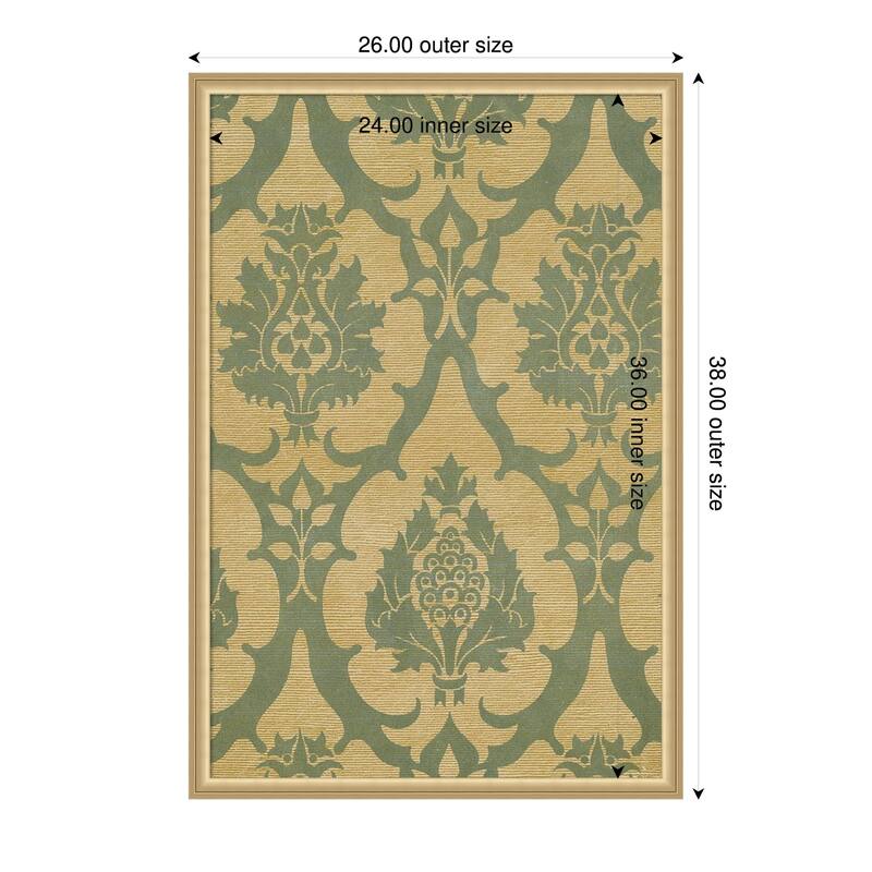 Amanti Art Framed Fabric Pinboard Medallion Motif III by Baxter Mill Archive Printed Bulletin Board - Board Size 24 x 36