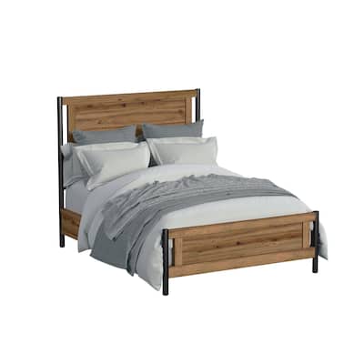 Norcross Wood Panel Bed, Hickory, Queen