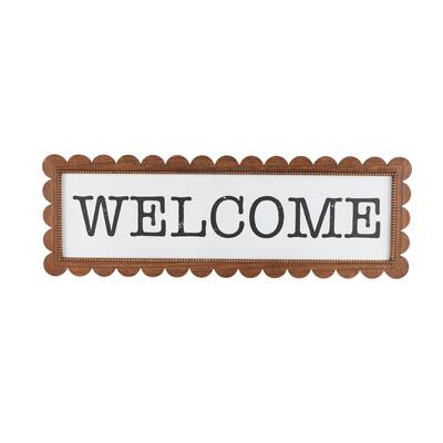Wood Sign Handmade Welcome Decorative Sign with Black Lettering - Brown - Roche River Decor