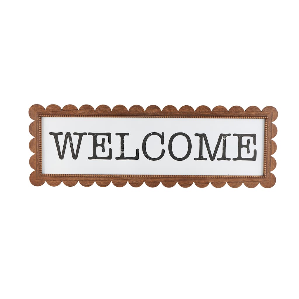 Wood Sign Handmade Welcome Decorative Sign with Black Lettering - Brown - Roche River Decor