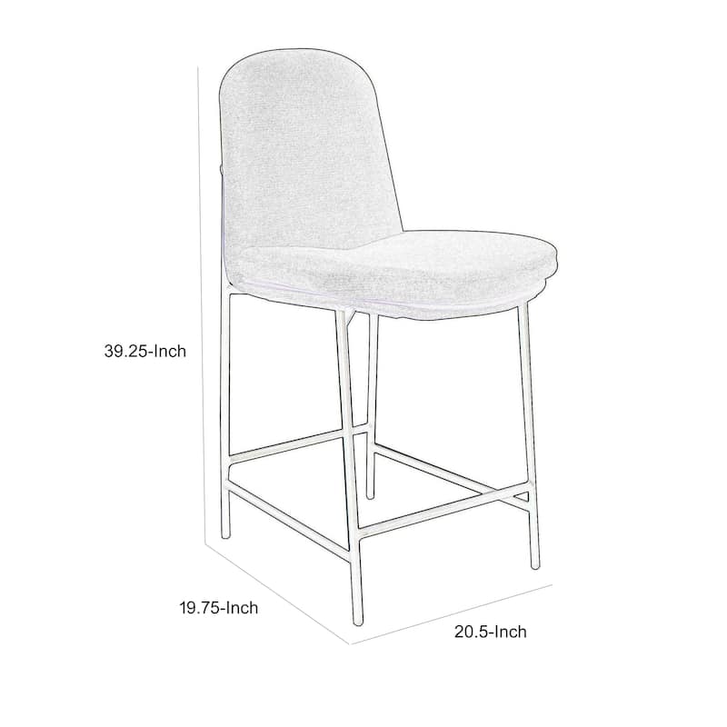 Reeve Counter Height Chair, Black Iron, Water-Resistant Beige Polyester
