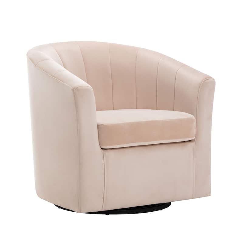 Carson Carrington Junsele Velvet Upholstery Swivel Accent Club Chair - Champagne