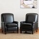 preview thumbnail 90 of 96, Gladis Modern Retro Genuine Leather Recliner with Nailhead Trim Set of 2 by HULALA HOME BLACK