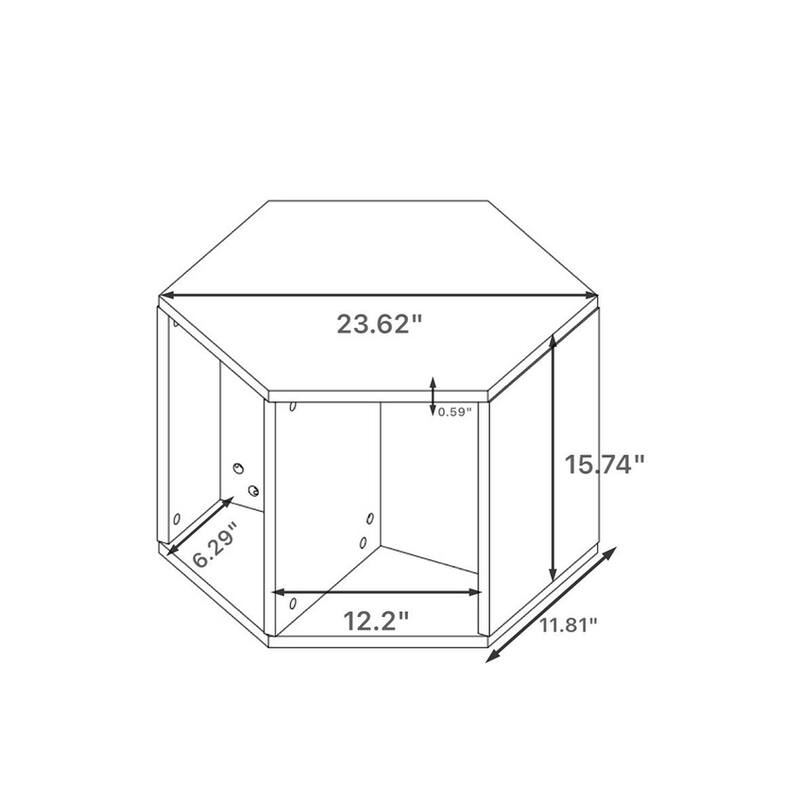 47.24'' Hexagonal Coffee Table Side Table Nightstand,2PCS