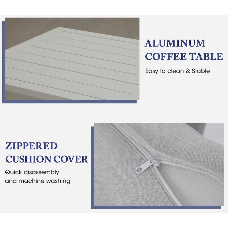 Royalcraft 5 pcs Aluminum Outdoor Patio Conversation Set