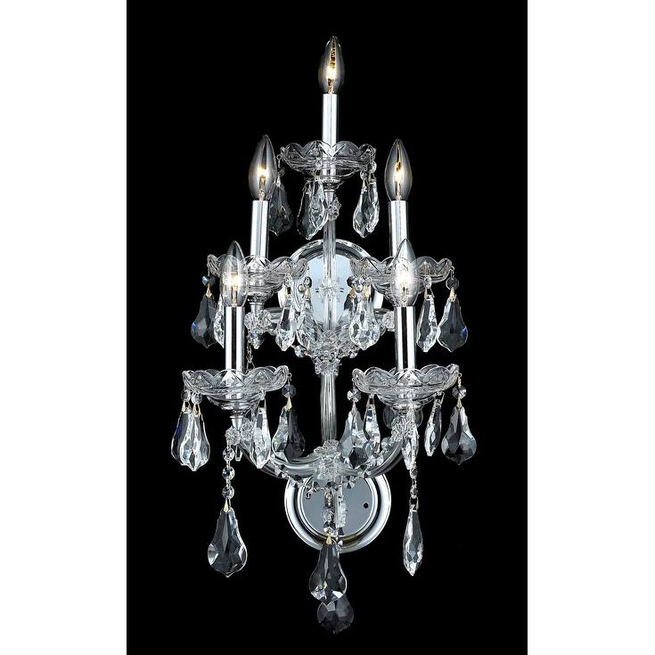 Fleur Illumination 5 light Chrome Wall Sconce - Chrome/royal cut crystals