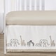 preview thumbnail 5 of 4, Jungle Safari Animals Nursery Crib Bedding Set Brown Taupe Black and White Gender Neutral Elephant Wildlife Adventure Serengeti