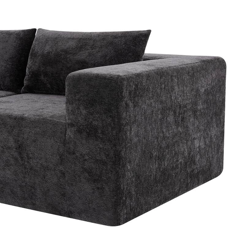 Christopher Knight Home - Adaline Modern Fabric Modular Sectional Sofa with Pillow Back and Ottoman