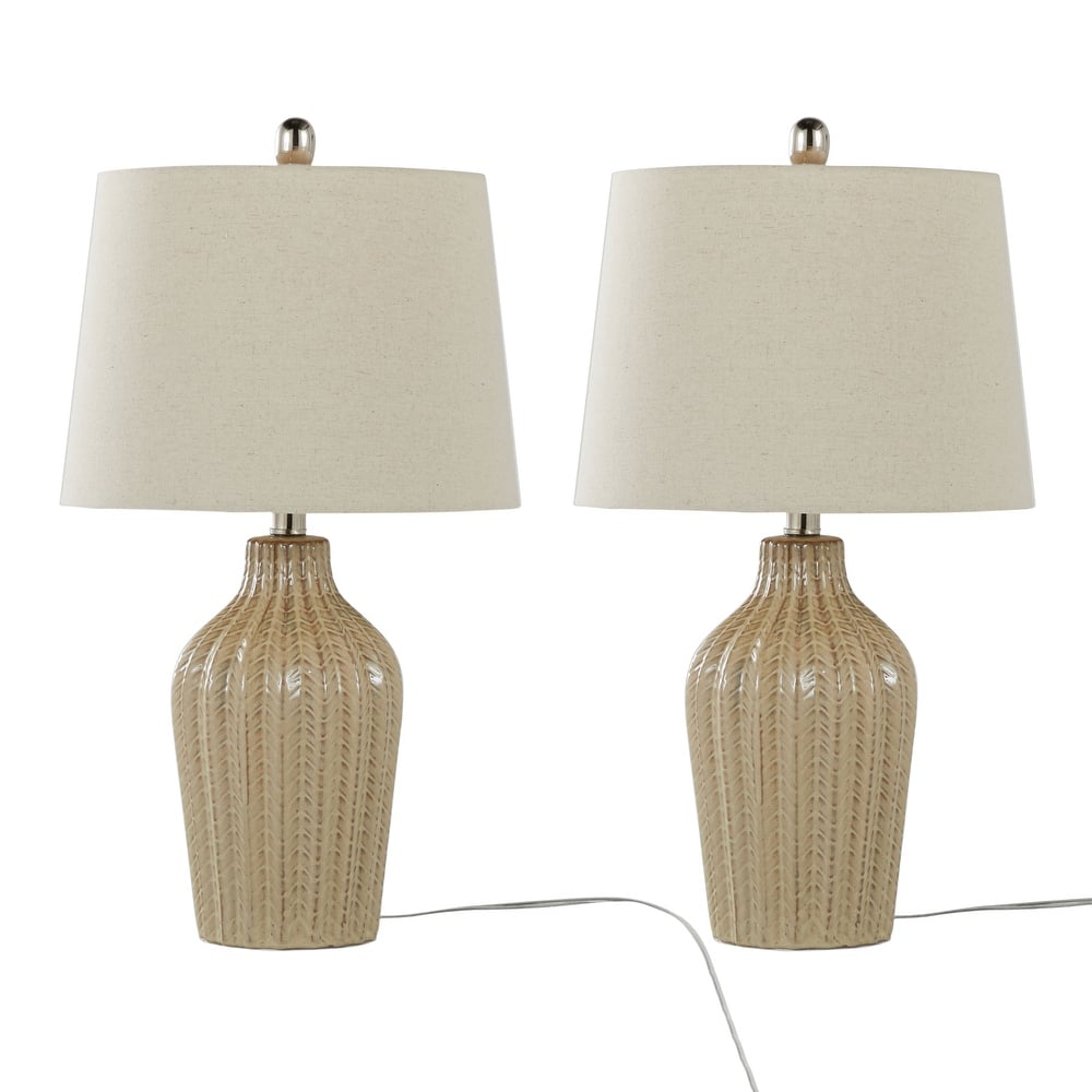 Rockwell 23" Ceramic Table Lamp Linen Shade (Set of 2)