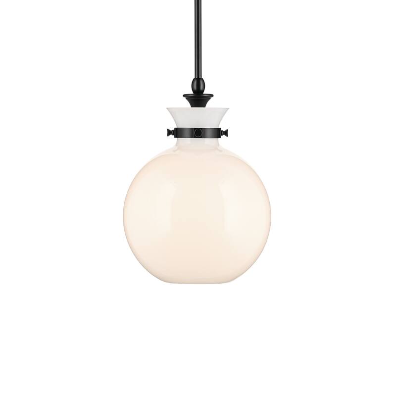 Kichler Lighting Laria 10.25 Inch 1 Light Pendant with Opal Glass in Black