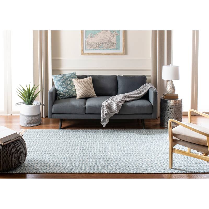 SAFAVIEH Handmade Natura Sejla Transitional Geometric Beige Wool Rug