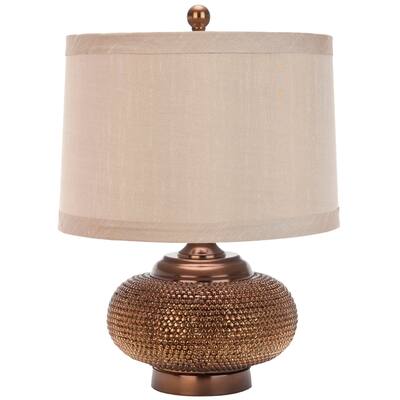SAFAVIEH Lighting Alexis Taupe/Gold Bead Table Lamp. - 14"x14"x19"