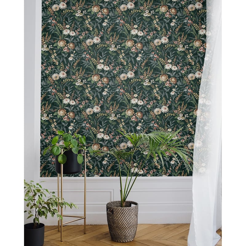 NextWall Vintage Floral Peel and Stick Wallpaper