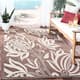 SAFAVIEH Courtyard Leatrice Indoor/ Outdoor Patio Backyard Rug - 2'7" x 5' - Chocolate/Natural