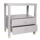 preview thumbnail 4 of 14, Painted Wood Storage Nightstand with Brass Accents by East at Main
