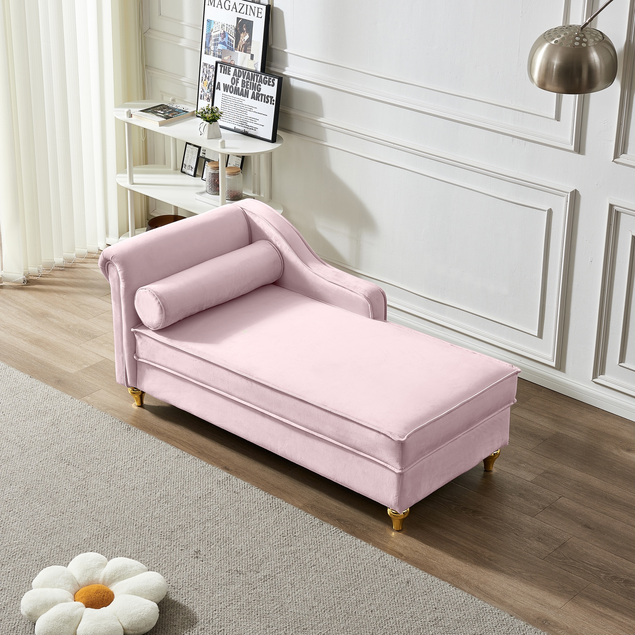 Velvet Chaise Lounges Living Room Accent Chair Chaise Lounge