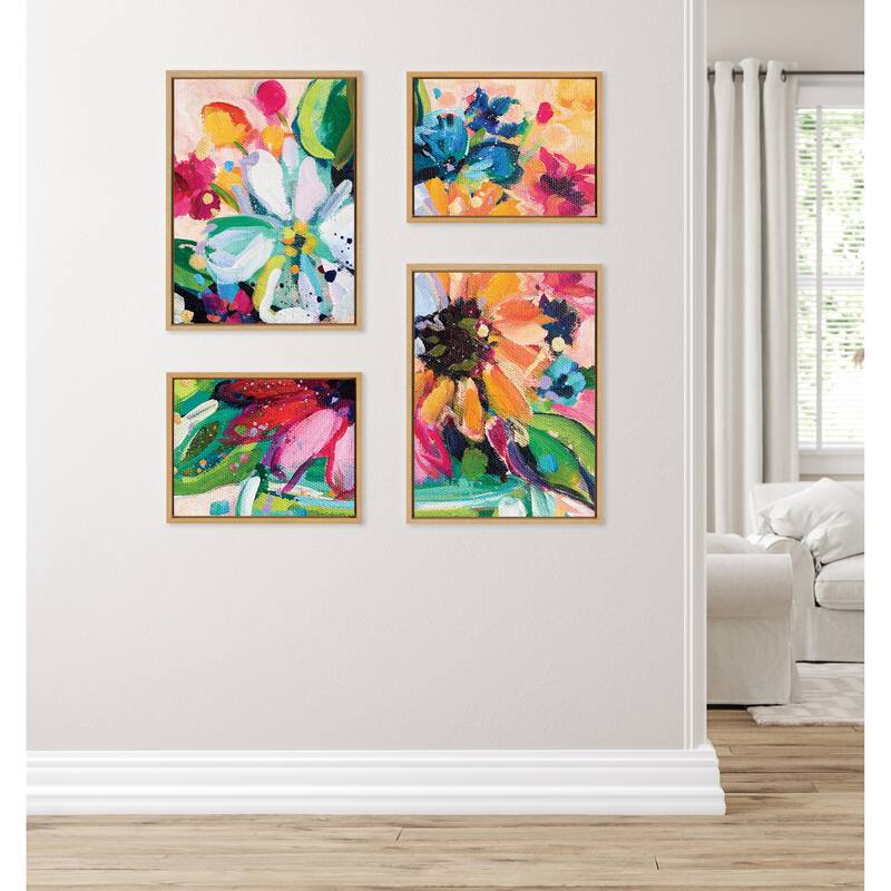 Kate and Laurel Sylvie Wild Growth Canvas Set by Rachel Christopoulos