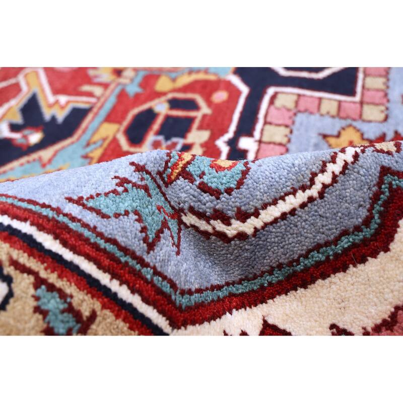 ECARPETGALLERY Hand-knotted Serapi Heritage Light Denim Blue Wool Rug - 8'11 x 11'10