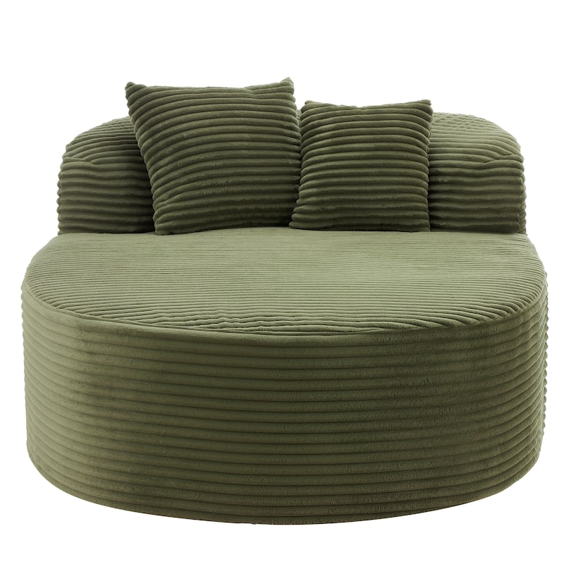 51.6" Chaise Lounge Sofa Bed - Boneless Couch with 2 Pillows - Compression Design for Living Room