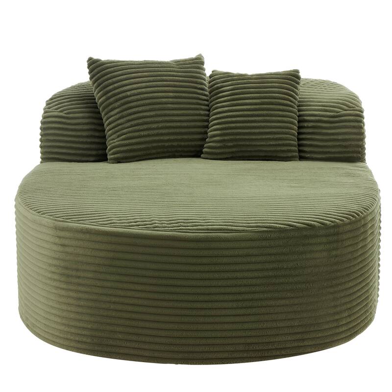 Modern Chaise Lounge Sofa Boneless Couch 51.6" Sofa Bed Compression Sofa Couch With Two Supportive Pillows