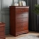 preview thumbnail 1 of 27, Furniture of America Devi Traditional Solid Wood 5-drawer Chest Cherry