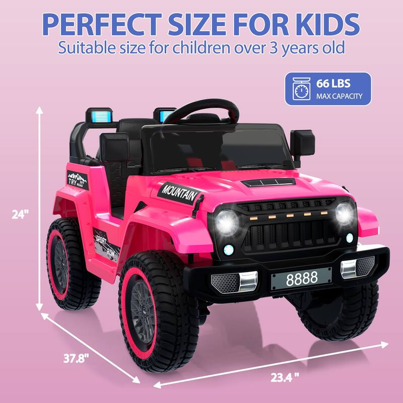 12V Kids Ride on Truck Car Kids Electric Vehicles Toy for 3-5 Years Old Boys Girls Gift, Black