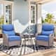 Option Brown Wicker Blue Cushion