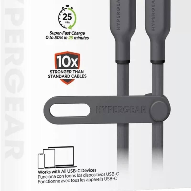 HyperGear Flexi PRO USB-C to USB-C Cable 10ft