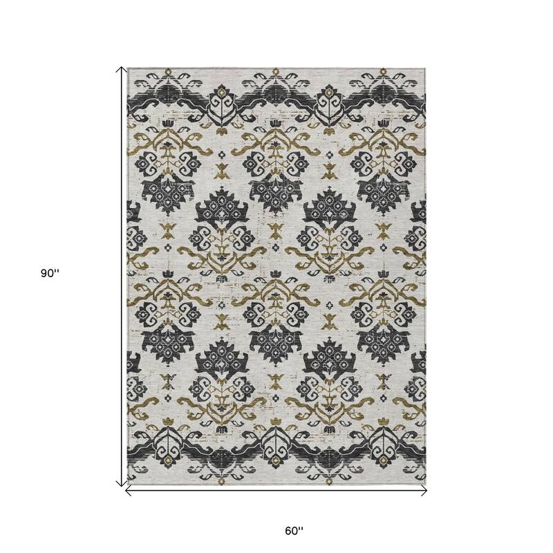 HomeRoots Oriental Transitional Rectangle Outdoor Rug
