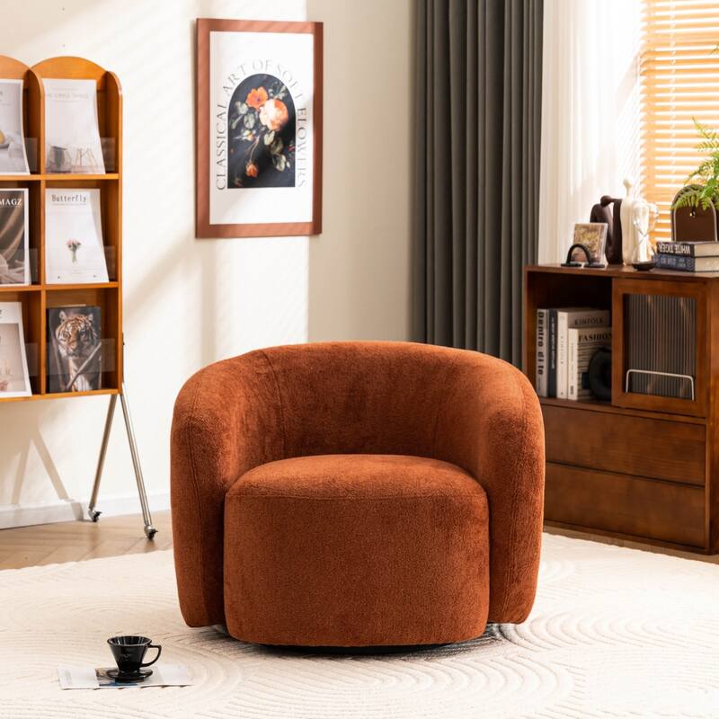 Mid-Century Modern Accent Chair, Soft Padded Single Sofa