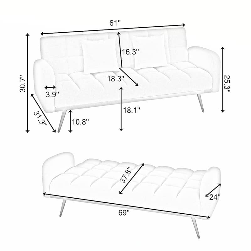 69"Teddy Adjustable Sofa