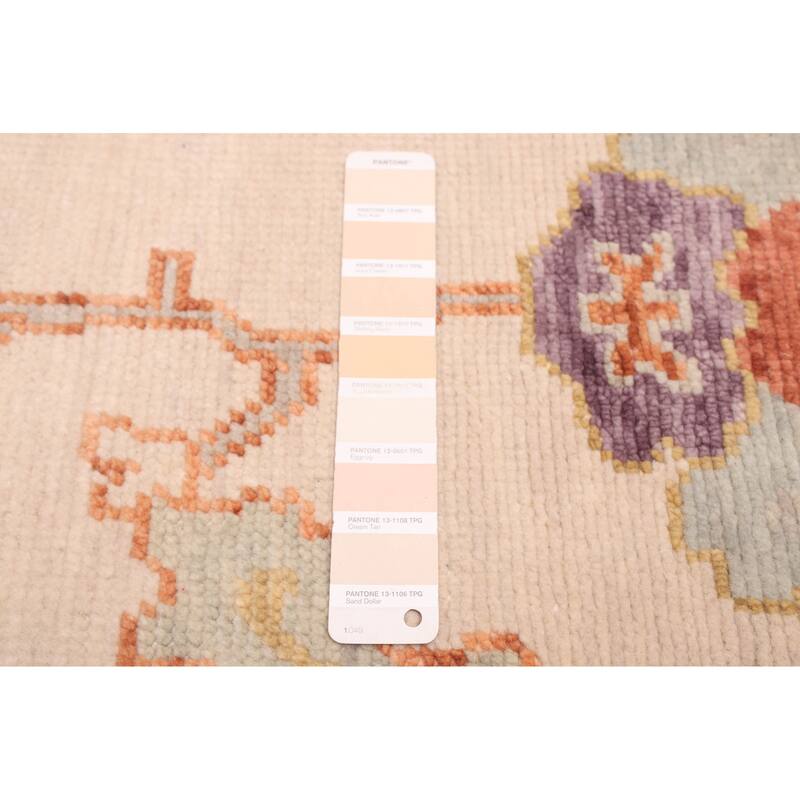 ECARPETGALLERY Hand-knotted Modern Oushak Ivory Wool Rug - 6'0 x 8'11