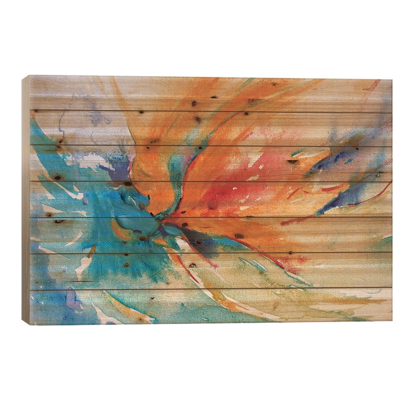 Happiness Print On Wood by Radiana Christova - Multi-Color - 18x26x1.5