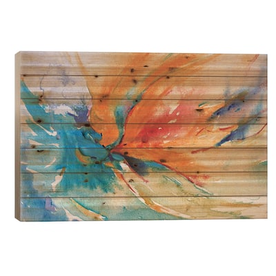 Happiness Print On Wood by Radiana Christova - Multi-Color