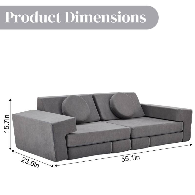 14PCS Fold Out Kids Couch Modular Kids Couch For Playroom