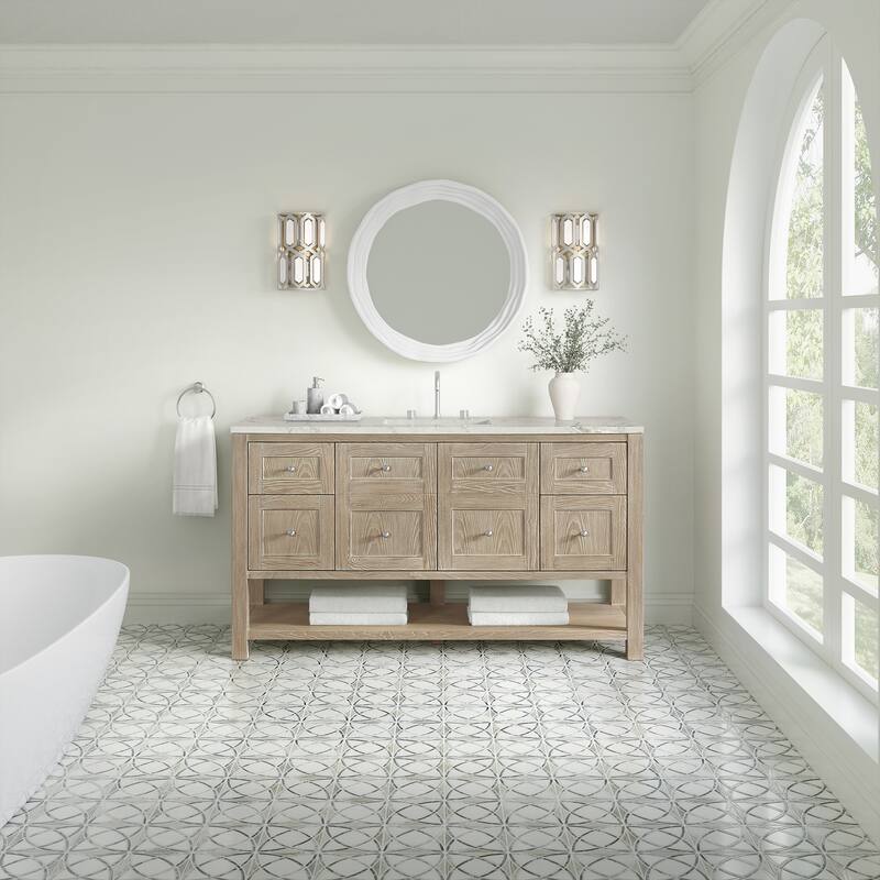 Breckenridge 60" Single Vanity, Whitewashed Oak - 60S