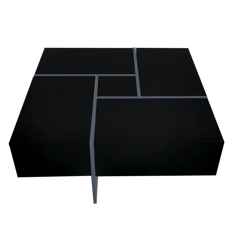 Merax Unique Design Coffee Table with 4 Hidden Storage Compartments