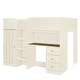 preview thumbnail 8 of 9, Full Size Loft Bed with Built-in Wardrobe & Desk, Wood Loft Bed Frame with Storage Shelves and Drawers for Kids Teens Bedroom