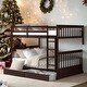 preview thumbnail 16 of 59, Full-Over-Full Bunk Bed with Ladders and 2 Storage Drawers Espresso