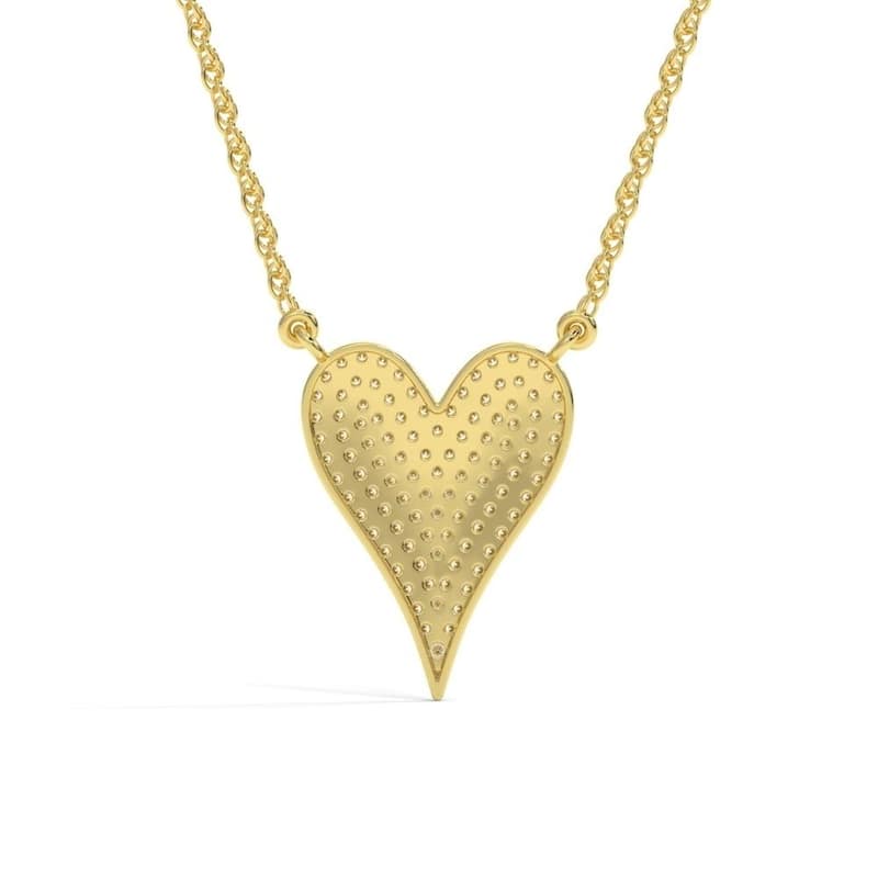 1Ct Heart shape Natural Diamond Pave Pendant in White Gold Necklace