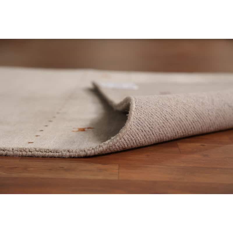 Tribal Gabbeh Indian Rug Handmade Beige Modern Wool Carpet - 4'0" x 5'11"