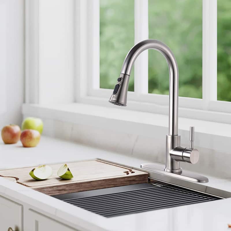 PROOX 360 Rotation Single Handle Kitchen Sink Faucet Pull Down Sprayer