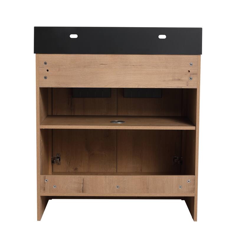 Bathroom Vanity With Sink In 24/30 Inch, Freestanding Bathroom Vanity With Soft Close Door And Adjustable Shelves