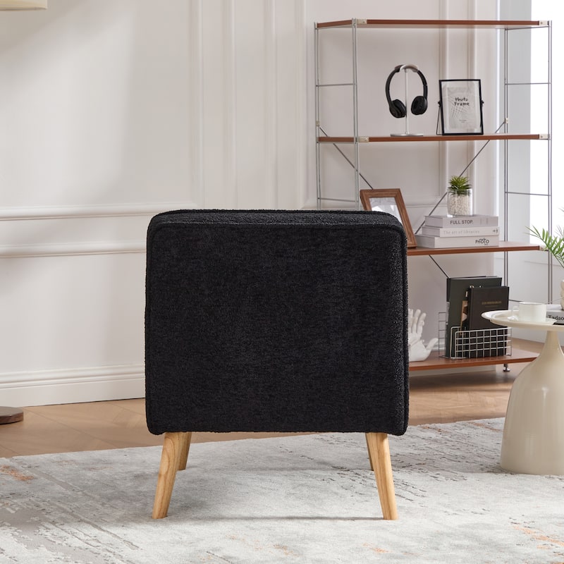 24.4" Wide Modern Upholstered Armless Chair With Black Wood Legs,Accent Chair