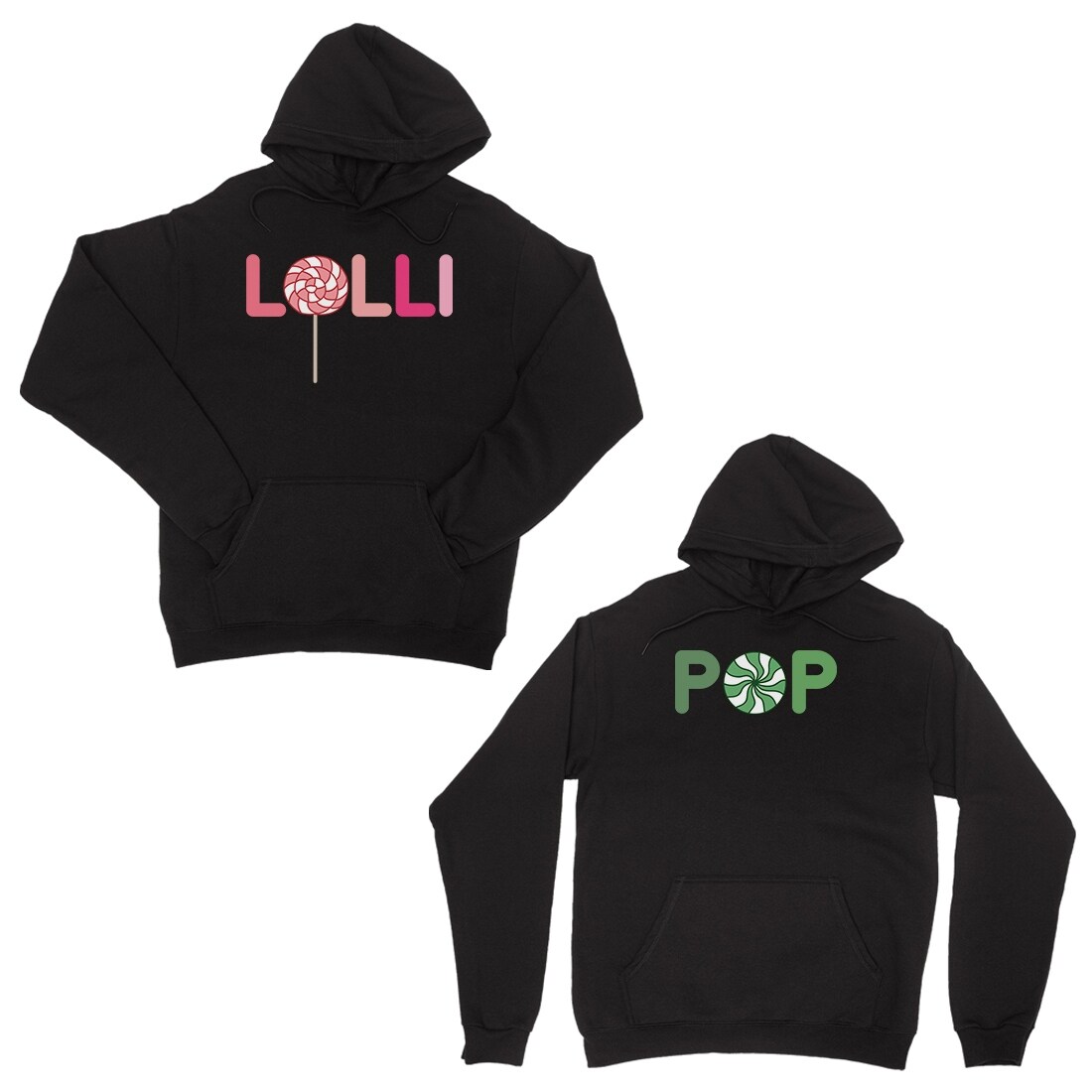 Shop Lollipop Black Matching Hoodies Funny Grandma Grandpa Gifts