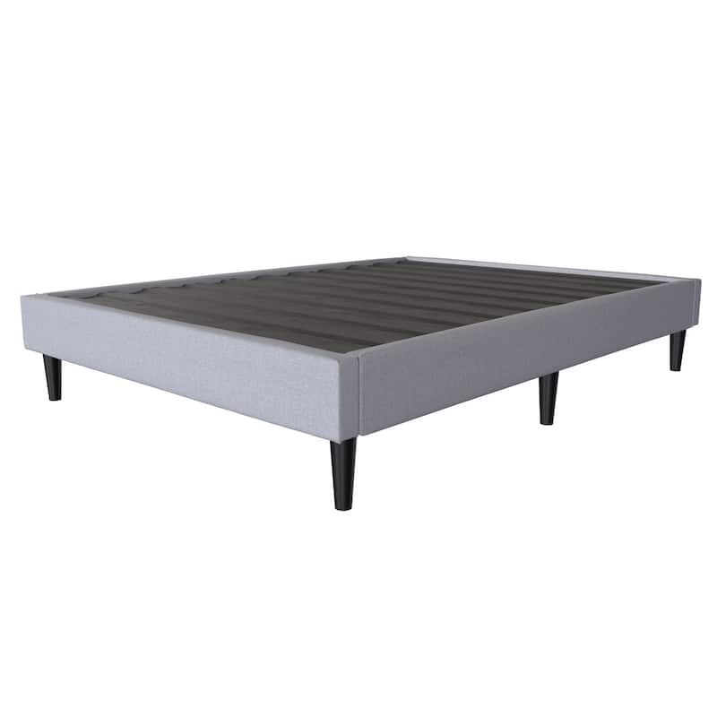 Contemporary Grey Upholstered Platform Bed