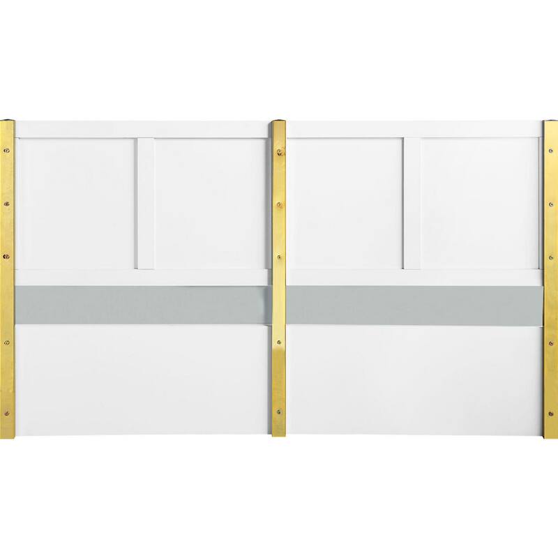 Tyra Modern Queen Bed, Panel Headboard, Luxury Textured Chevron, White Gold