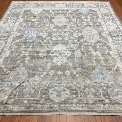 HERAT ORIENTAL Handmade Vegetable Dyed Oushak Wool Rug - 8'4" x 9'10"