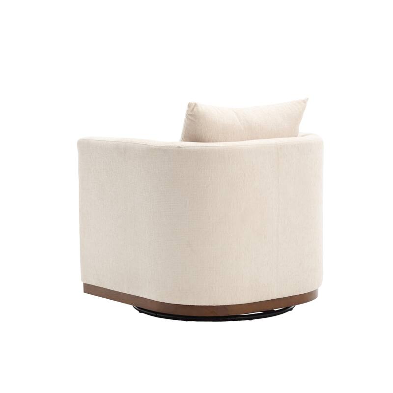 GDFStudio - Harper Chenille Swivel Barrel Chair with Sturdy Metal Base and Ergonomic Design